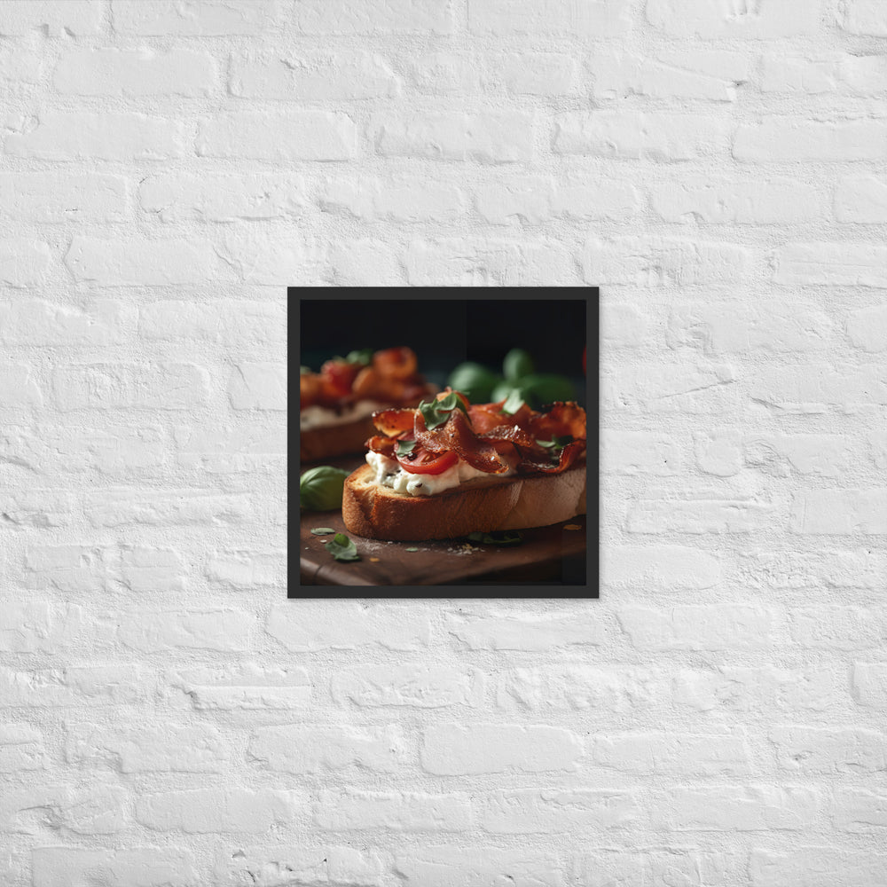 Open Faced BLT Crostini Framed poster 🤤 from Yumify.AI