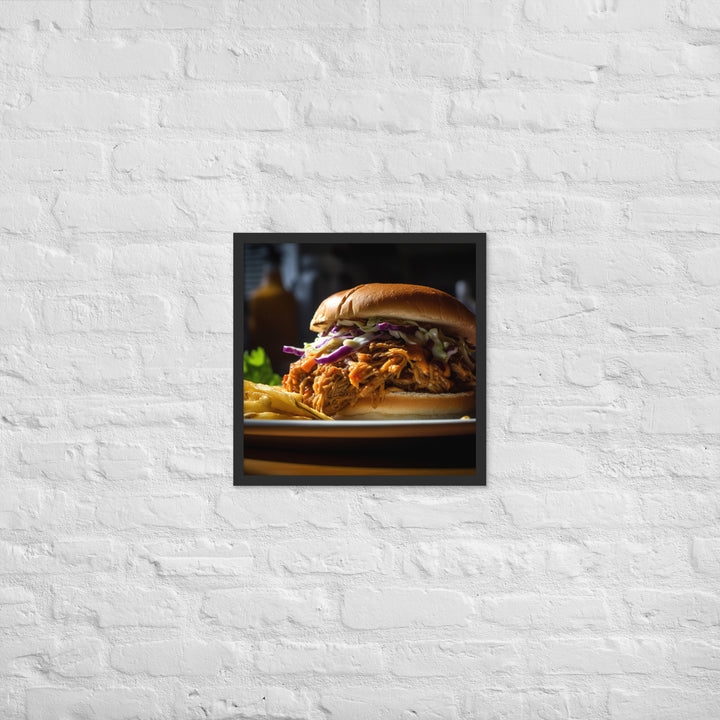 Melt in Your Mouth Pulled Pork Sandwich Framed poster 🤤 from Yumify.AI