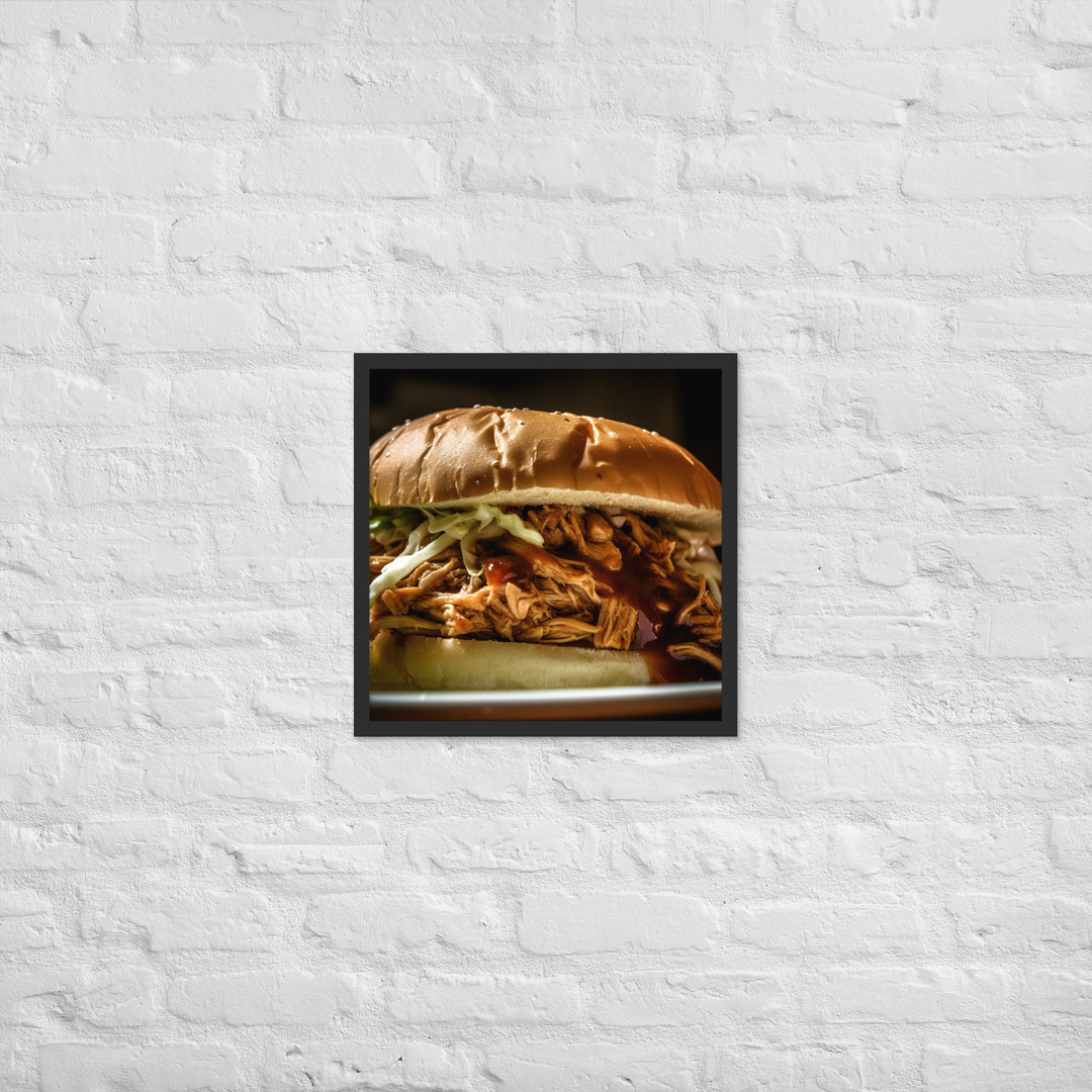 Juicy Pulled Pork Sandwich Framed poster 🤤 from Yumify.AI