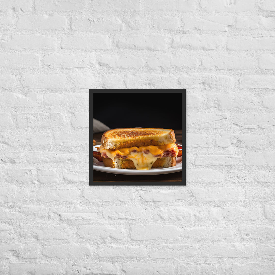 Gourmet Grilled Cheese with Bacon and Tomato Framed poster 🤤 from Yumify.AI