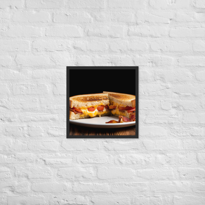 Gourmet Grilled Cheese with Bacon and Tomato Framed poster 🤤 from Yumify.AI