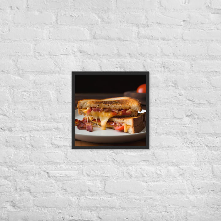 Gourmet Grilled Cheese with Bacon and Tomato Framed poster 🤤 from Yumify.AI