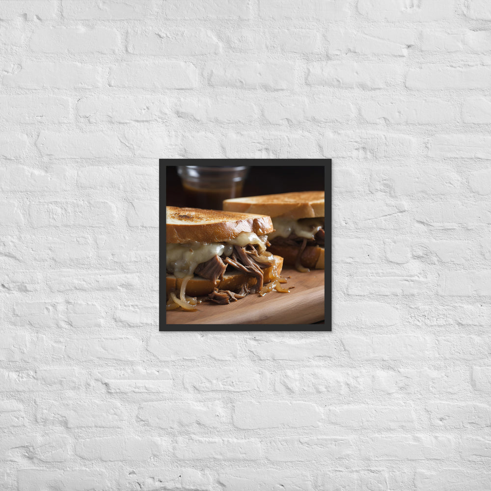 French Dip Sandwich with Caramelized Onions Framed poster 🤤 from Yumify.AI