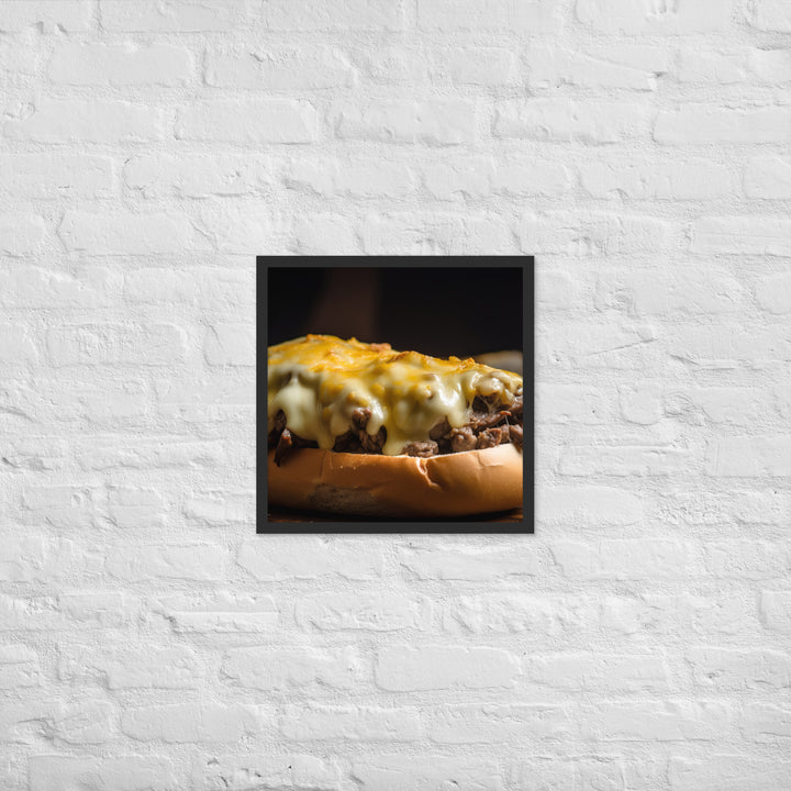 Cheesy Philly Cheesesteak Framed poster 🤤 from Yumify.AI