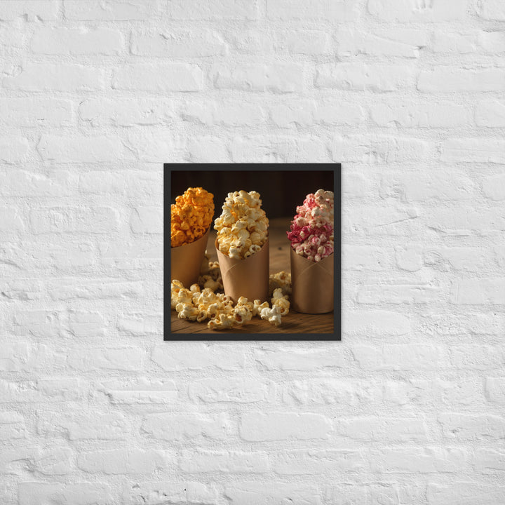 Gourmet Popcorn Trio Framed poster 🤤 from Yumify.AI