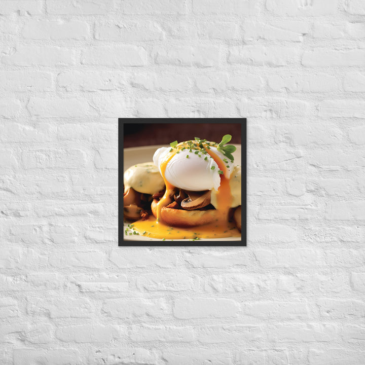 Mushroom and Truffle Eggs Benedict Framed poster 🤤 from Yumify.AI