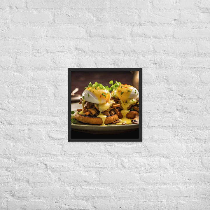 Mushroom and Truffle Eggs Benedict Framed poster 🤤 from Yumify.AI