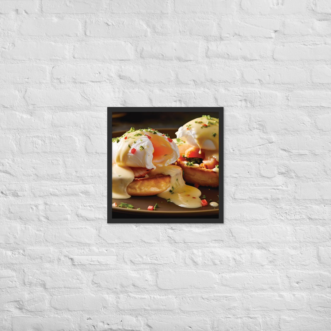 Crab or Lobster Eggs Benedict Framed poster 🤤 from Yumify.AI