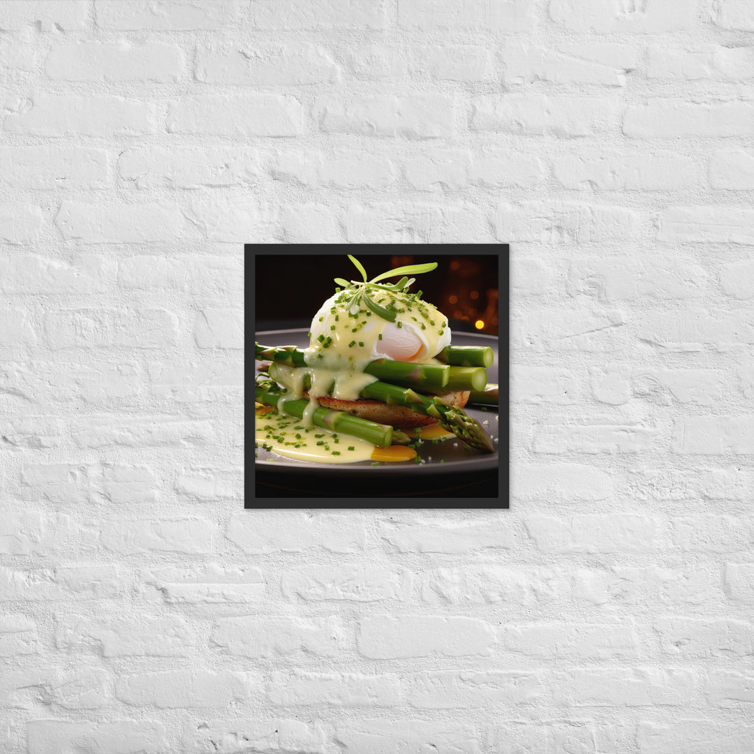 Asparagus Eggs Benedict Framed poster 🤤 from Yumify.AI