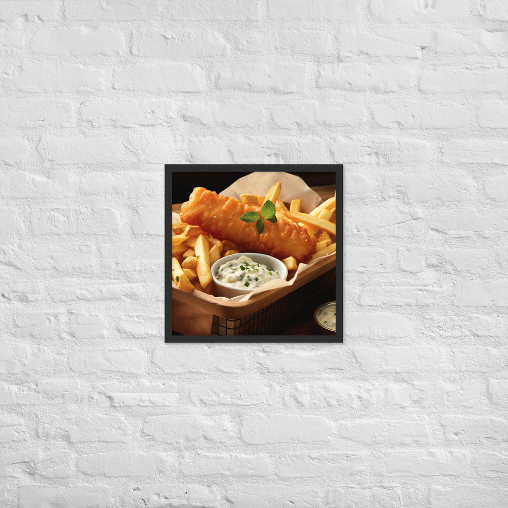 Gourmet Fish and Chips Framed poster 🤤 from Yumify.AI