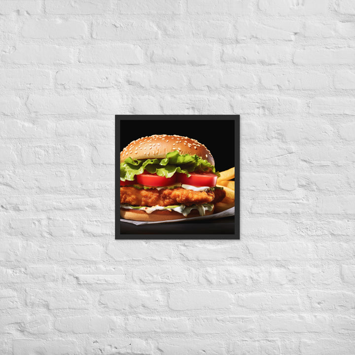 Fish Burger and Chips Framed poster 🤤 from Yumify.AI