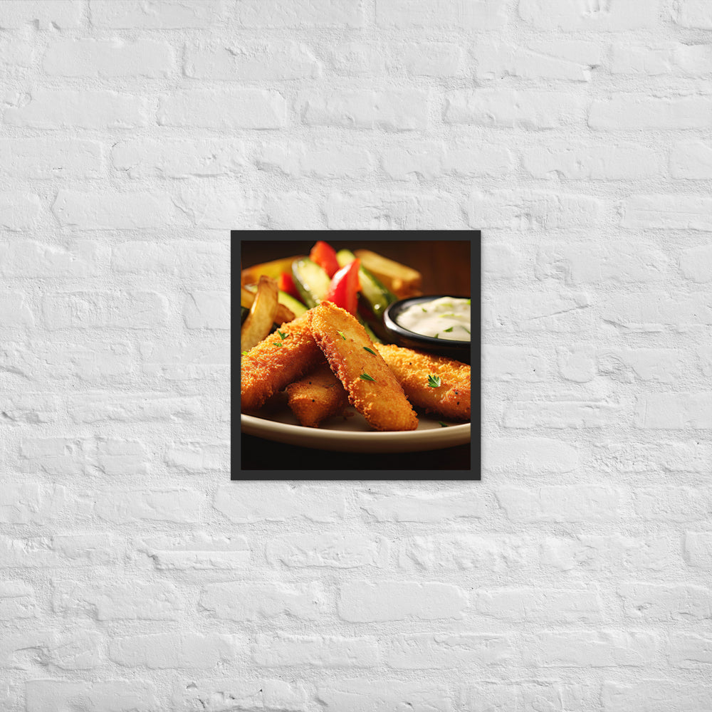 Fish and Zucchini Fries Framed poster 🤤 from Yumify.AI