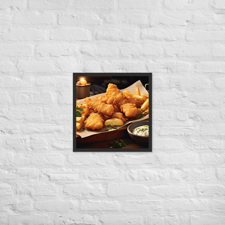 Beer Battered Fish and Chips Framed poster 🤤 from Yumify.AI