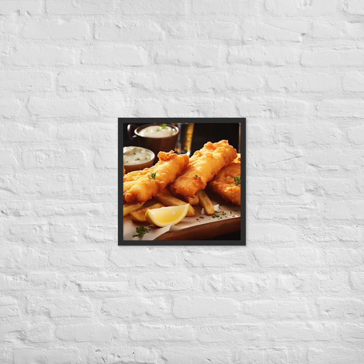 Beer Battered Fish and Chips Framed poster 🤤 from Yumify.AI