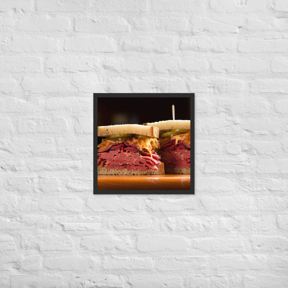 Montreal Smoked Meat Sandwich Framed poster 🤤 from Yumify.AI