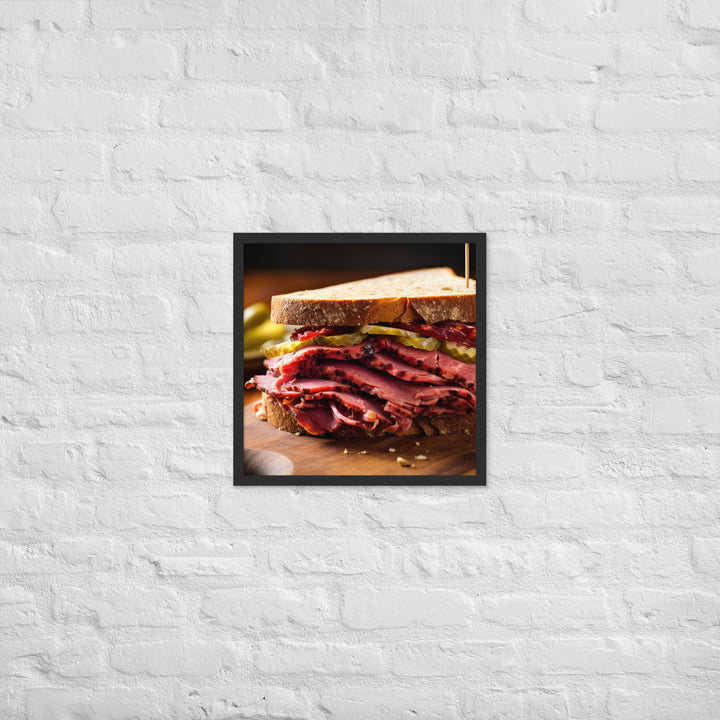 Montreal Smoked Meat Sandwich Framed poster 🤤 from Yumify.AI