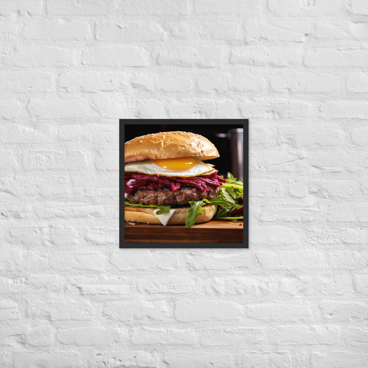 Kiwi Burger Framed poster 🤤 from Yumify.AI