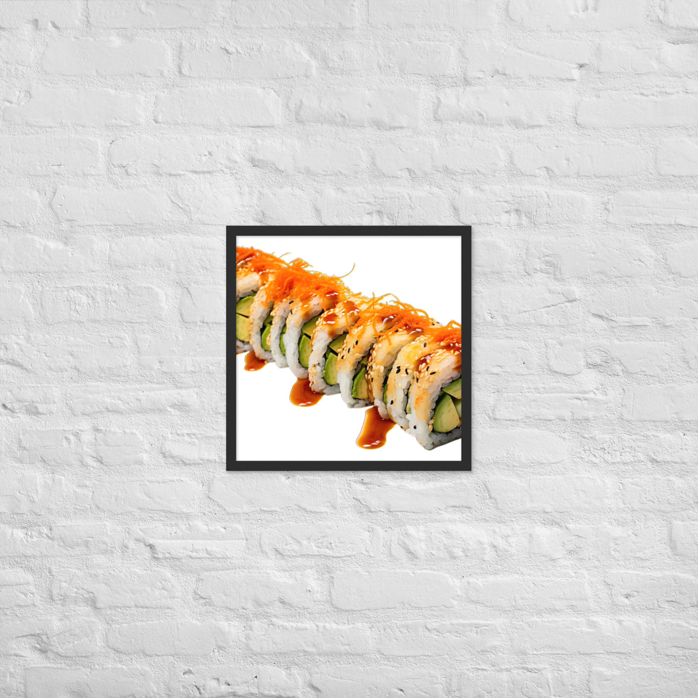 Vibrant Dragon Roll Sushi Framed poster 🤤 from Yumify.AI