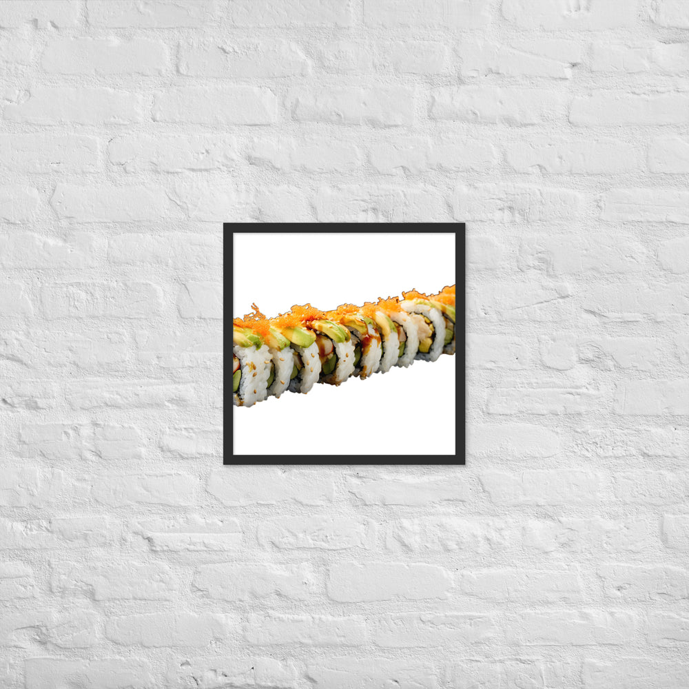 Vibrant Dragon Roll Sushi Framed poster 🤤 from Yumify.AI