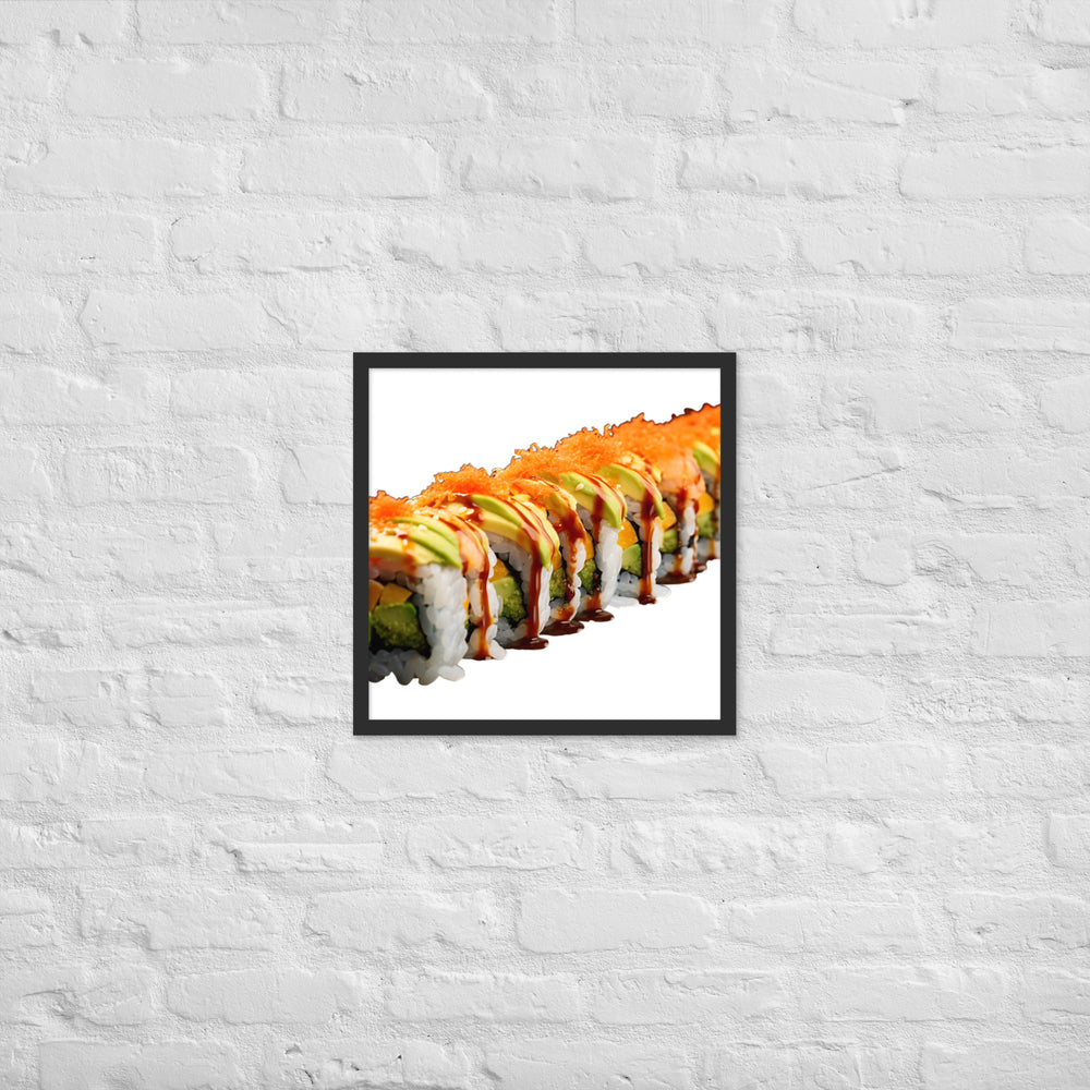 Vibrant Dragon Roll Sushi Framed poster 🤤 from Yumify.AI