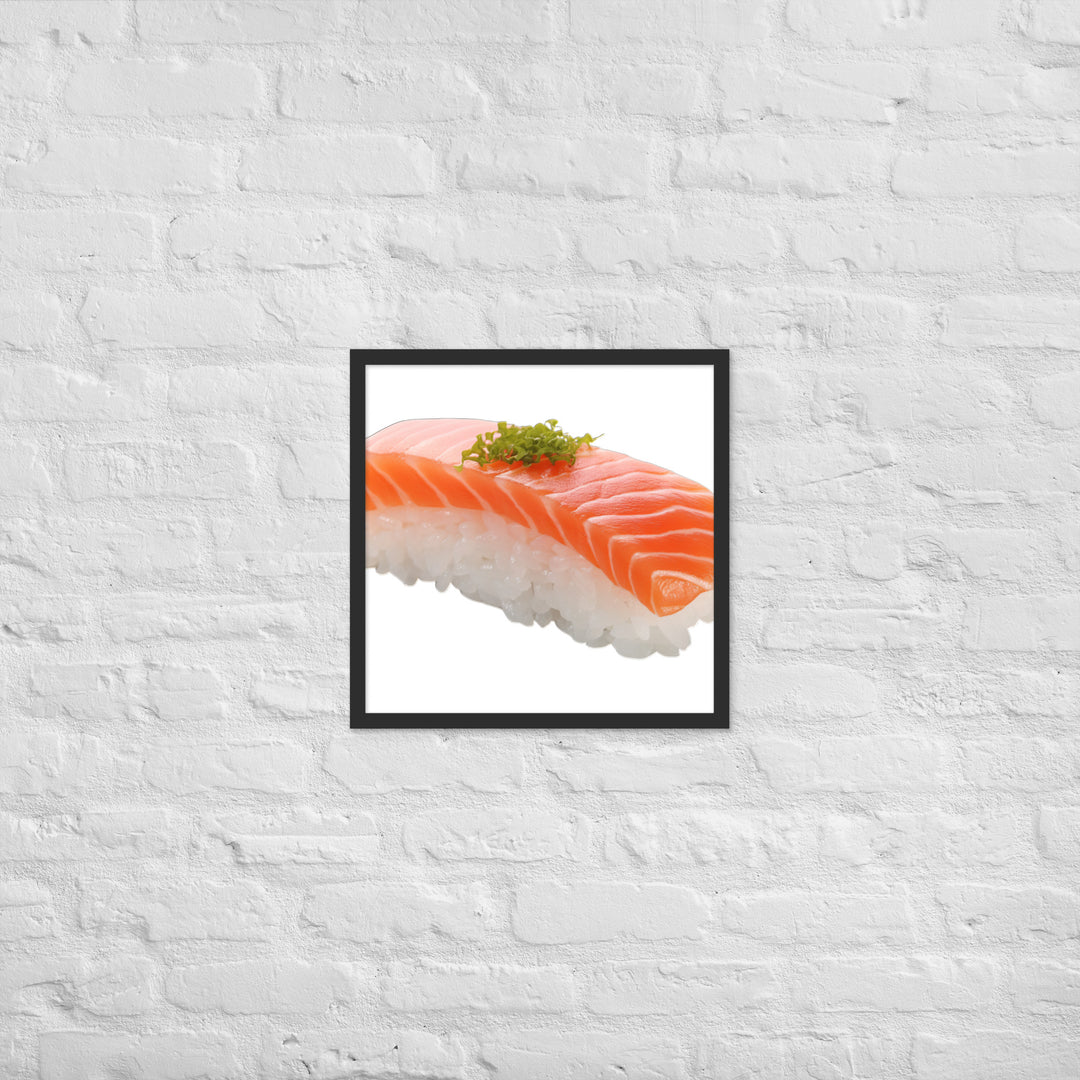 Glistening Salmon Nigiri Framed poster 🤤 from Yumify.AI