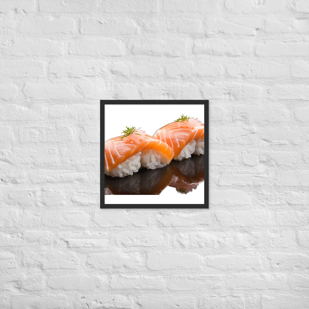 Glistening Salmon Nigiri Framed poster 🤤 from Yumify.AI