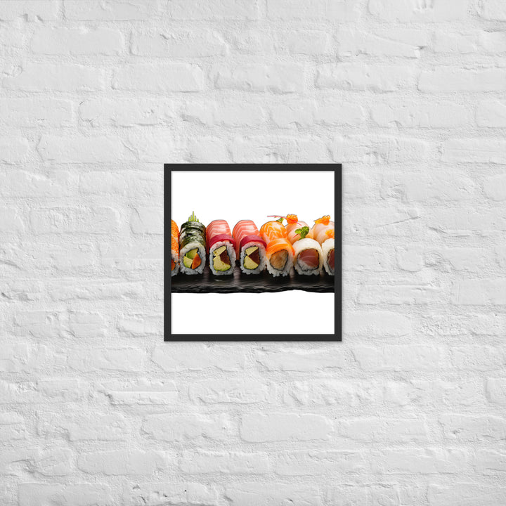 Exquisite Maki Sushi Assortment Framed poster 🤤 from Yumify.AI