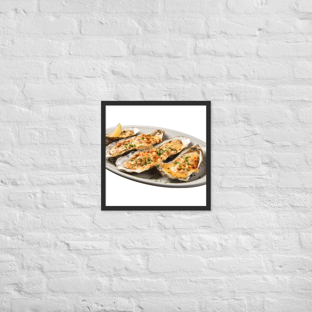 Grilled Oysters with Garlic Butter Framed poster 🤤 from Yumify.AI