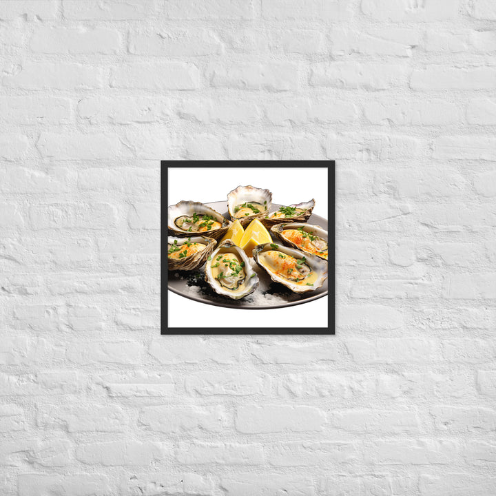 Grilled Oysters with Garlic Butter Framed poster 🤤 from Yumify.AI