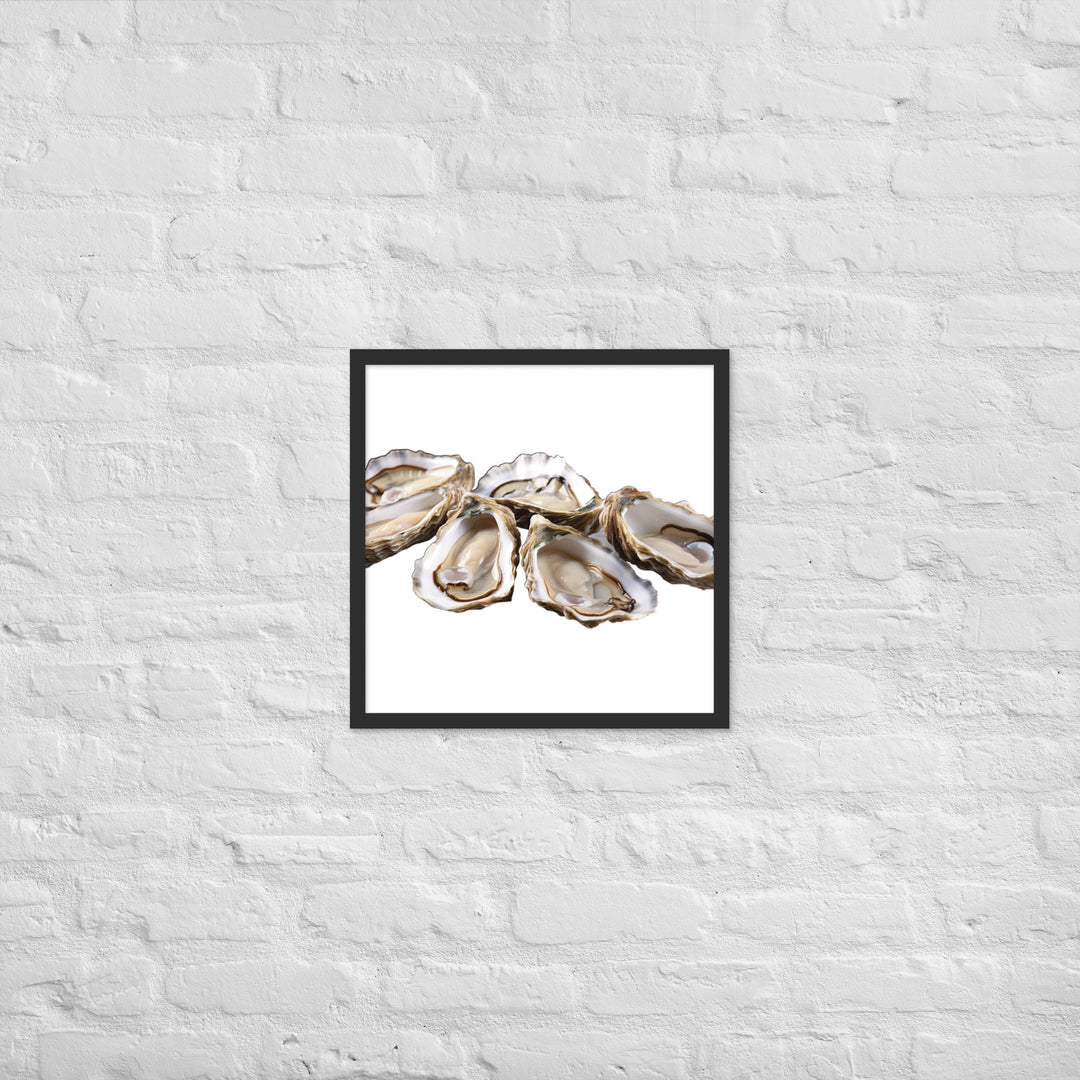 Fresh Raw Oysters Framed poster 🤤 from Yumify.AI