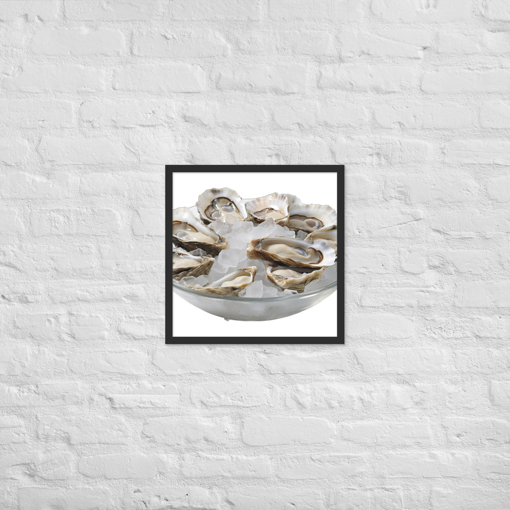 Fresh Raw Oysters Framed poster 🤤 from Yumify.AI