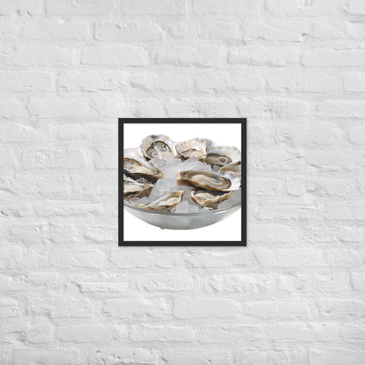 Fresh Raw Oysters Framed poster 🤤 from Yumify.AI