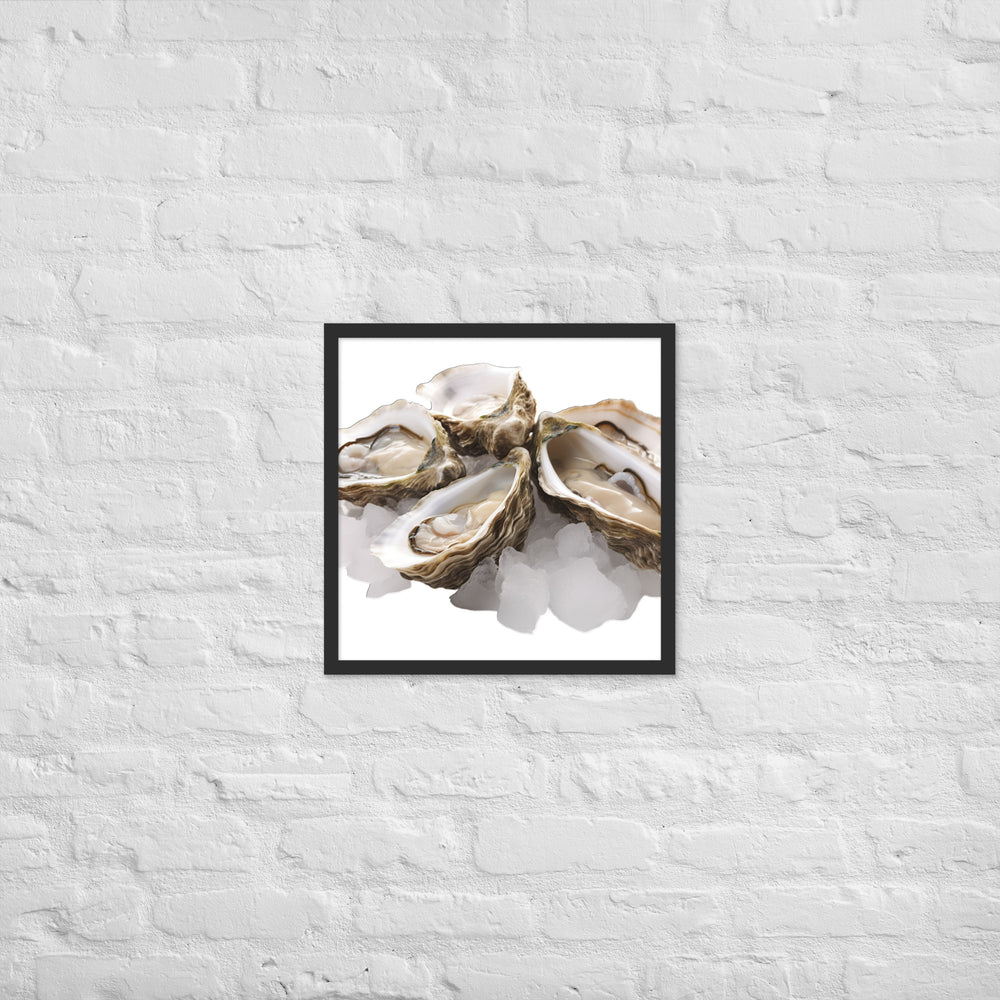 Fresh Raw Oysters Framed poster 🤤 from Yumify.AI