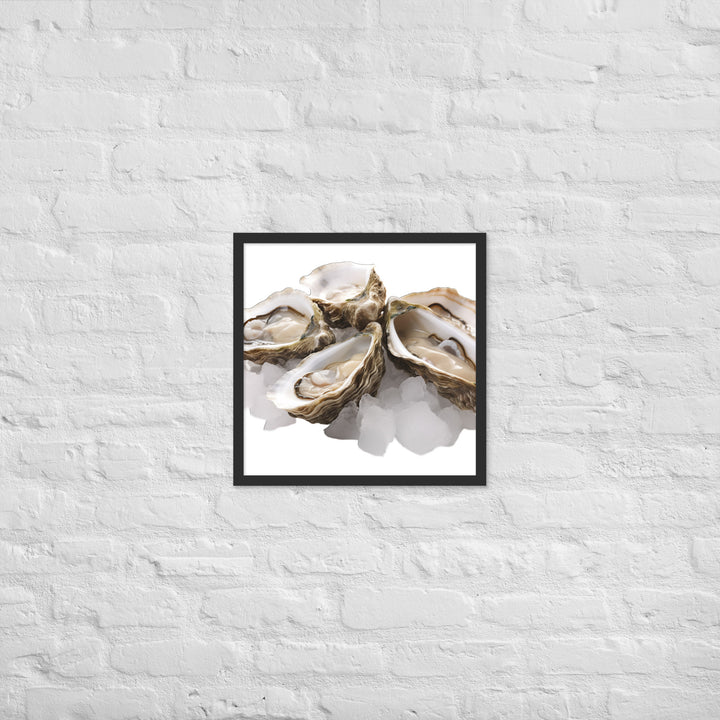 Fresh Raw Oysters Framed poster 🤤 from Yumify.AI