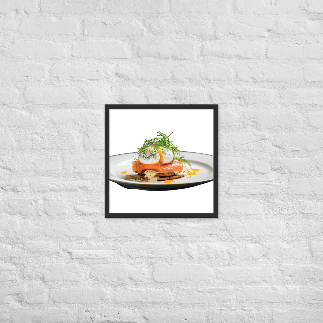 Salmon Eggs Benedict Framed poster 🤤 from Yumify.AI