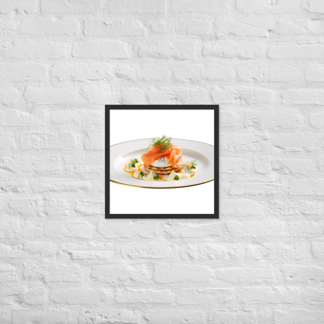 Salmon Eggs Benedict Framed poster 🤤 from Yumify.AI