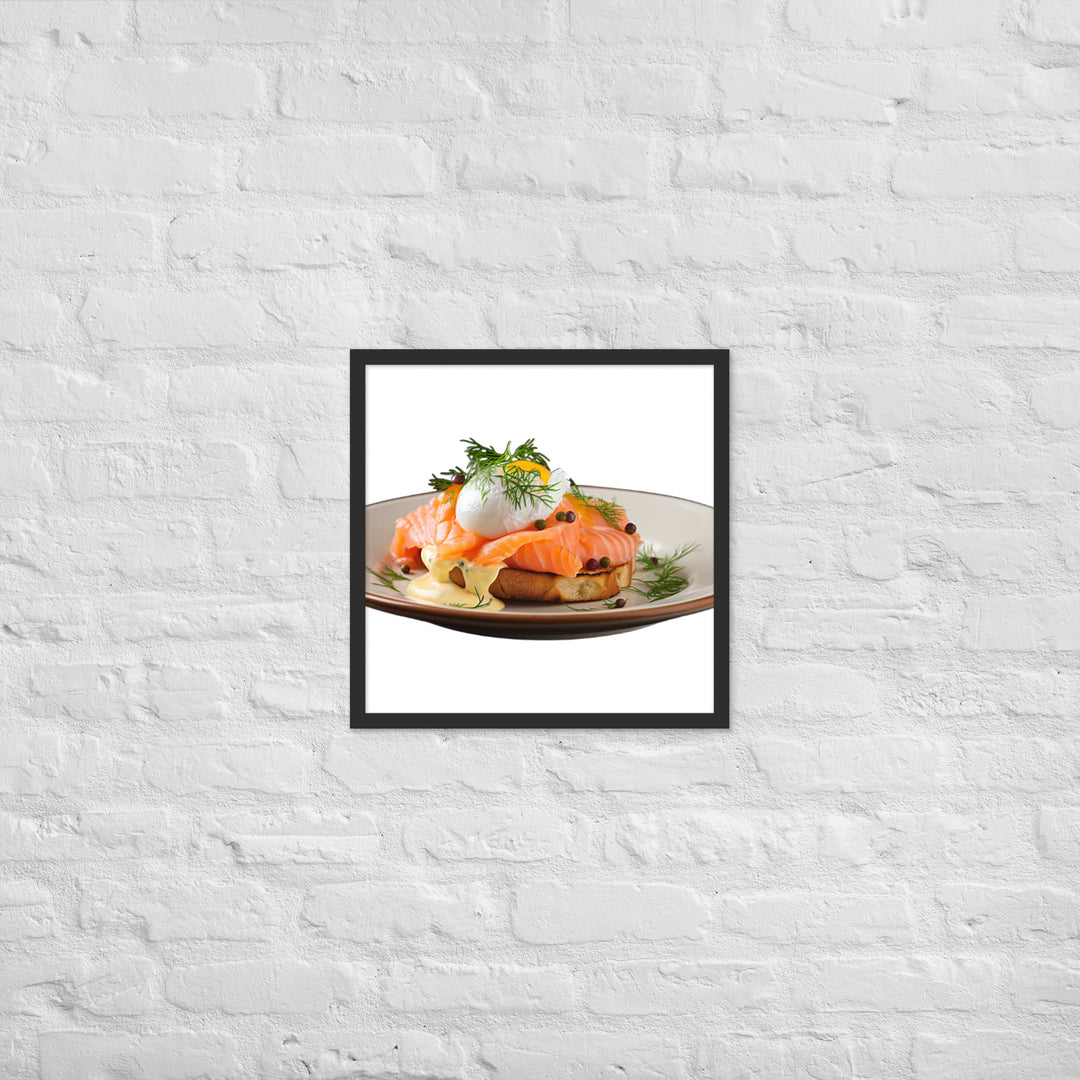 Salmon Eggs Benedict Framed poster 🤤 from Yumify.AI