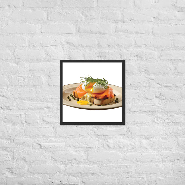 Salmon Eggs Benedict Framed poster 🤤 from Yumify.AI