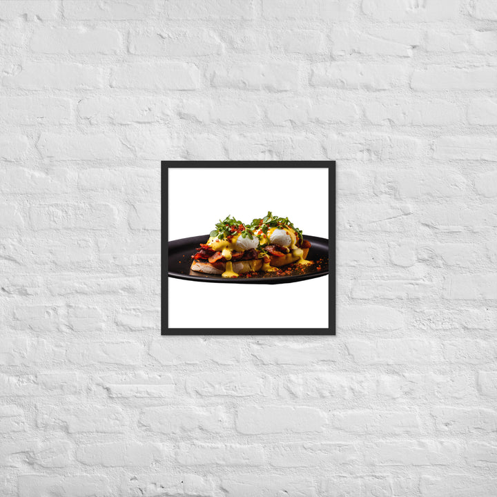 Chorizo Eggs Benedict Framed poster 🤤 from Yumify.AI