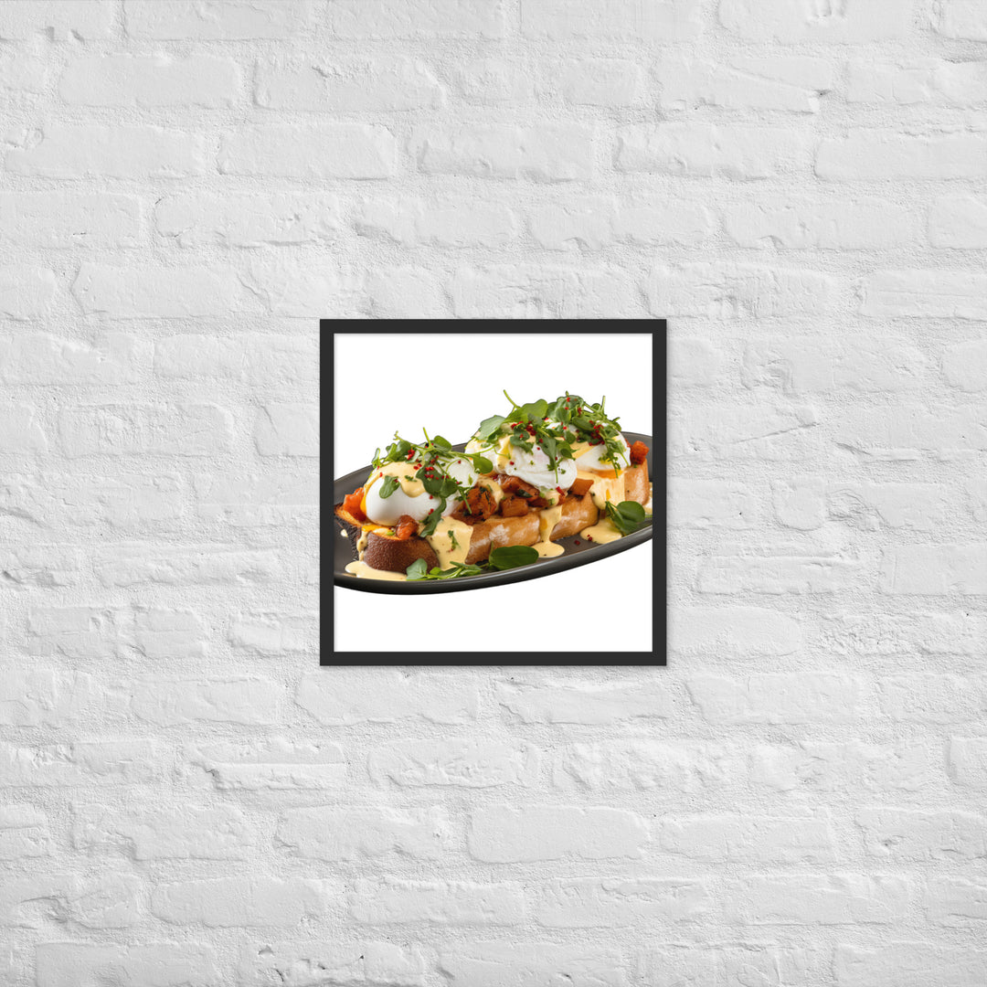 Chorizo Eggs Benedict Framed poster 🤤 from Yumify.AI