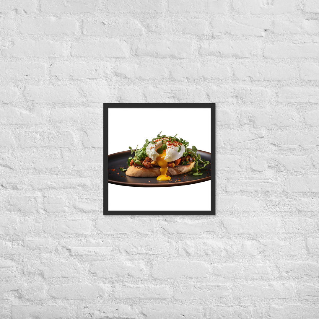 Chorizo Eggs Benedict Framed poster 🤤 from Yumify.AI