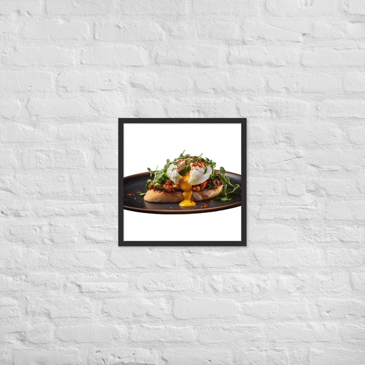 Chorizo Eggs Benedict Framed poster 🤤 from Yumify.AI