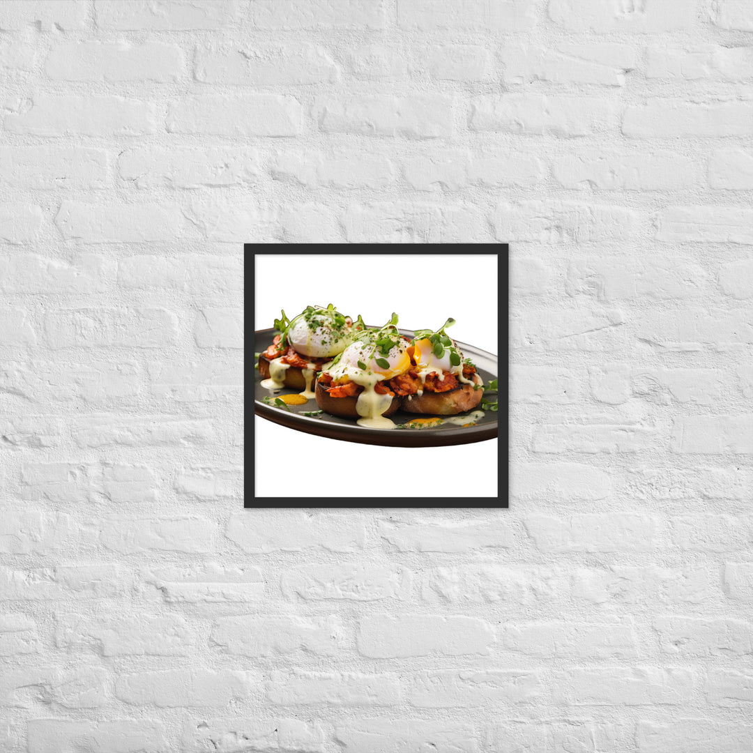 Chorizo Eggs Benedict Framed poster 🤤 from Yumify.AI