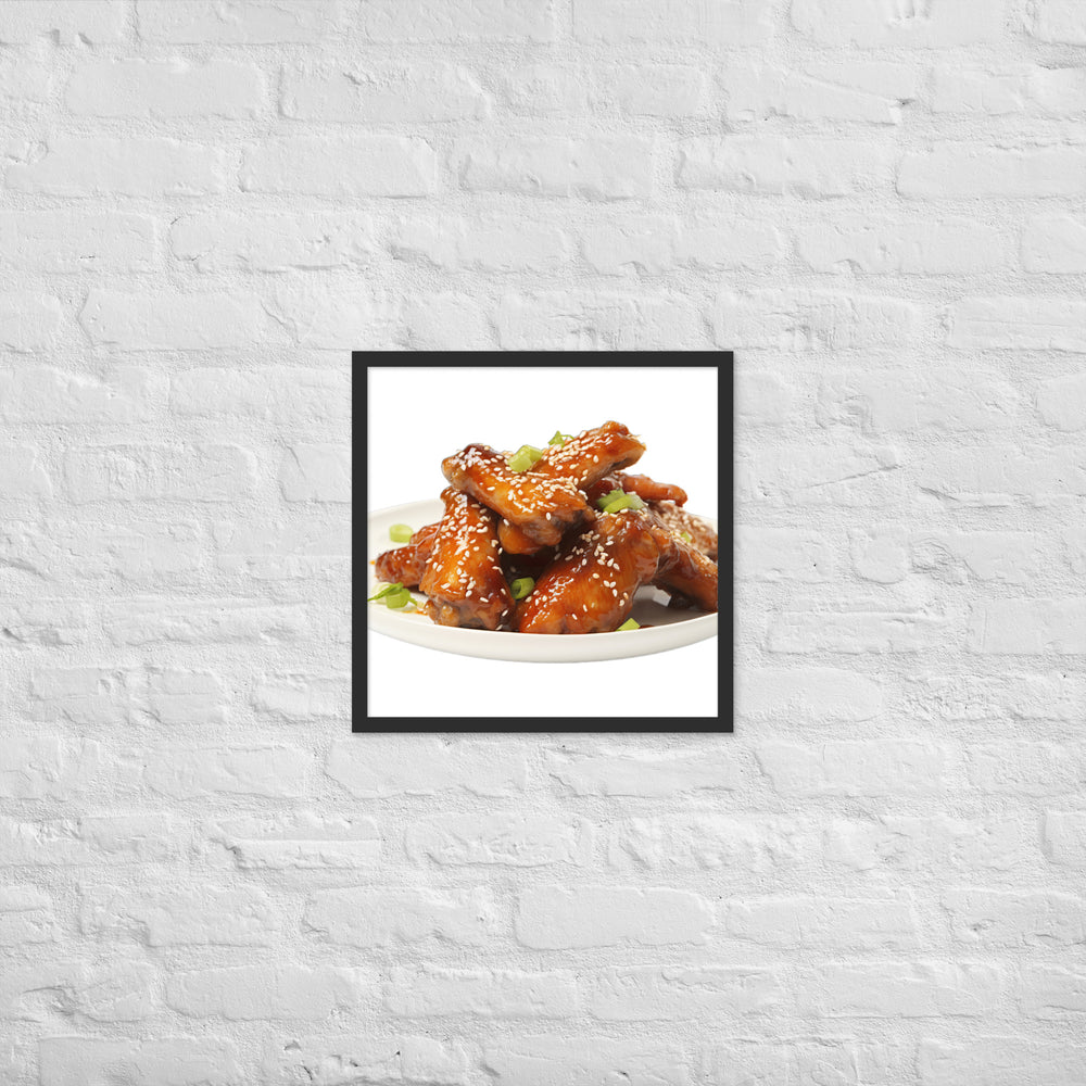 Teriyaki Glazed Chicken Wings Framed poster 🤤 from Yumify.AI