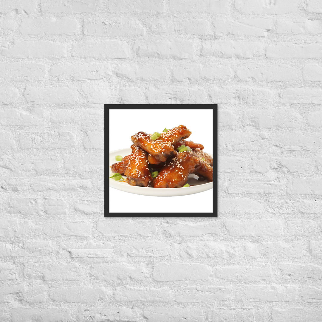 Teriyaki Glazed Chicken Wings Framed poster 🤤 from Yumify.AI