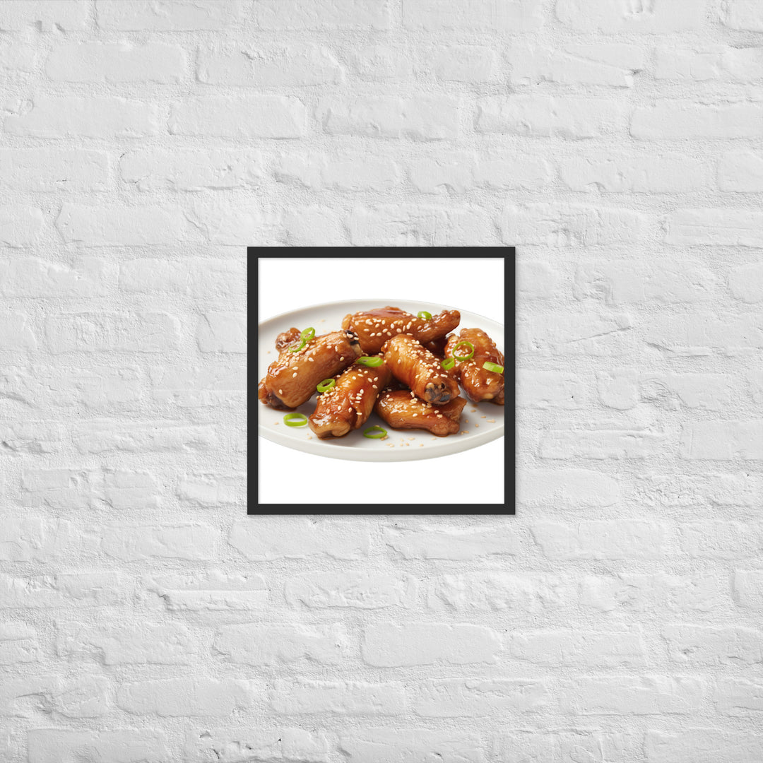 Teriyaki Glazed Chicken Wings Framed poster 🤤 from Yumify.AI