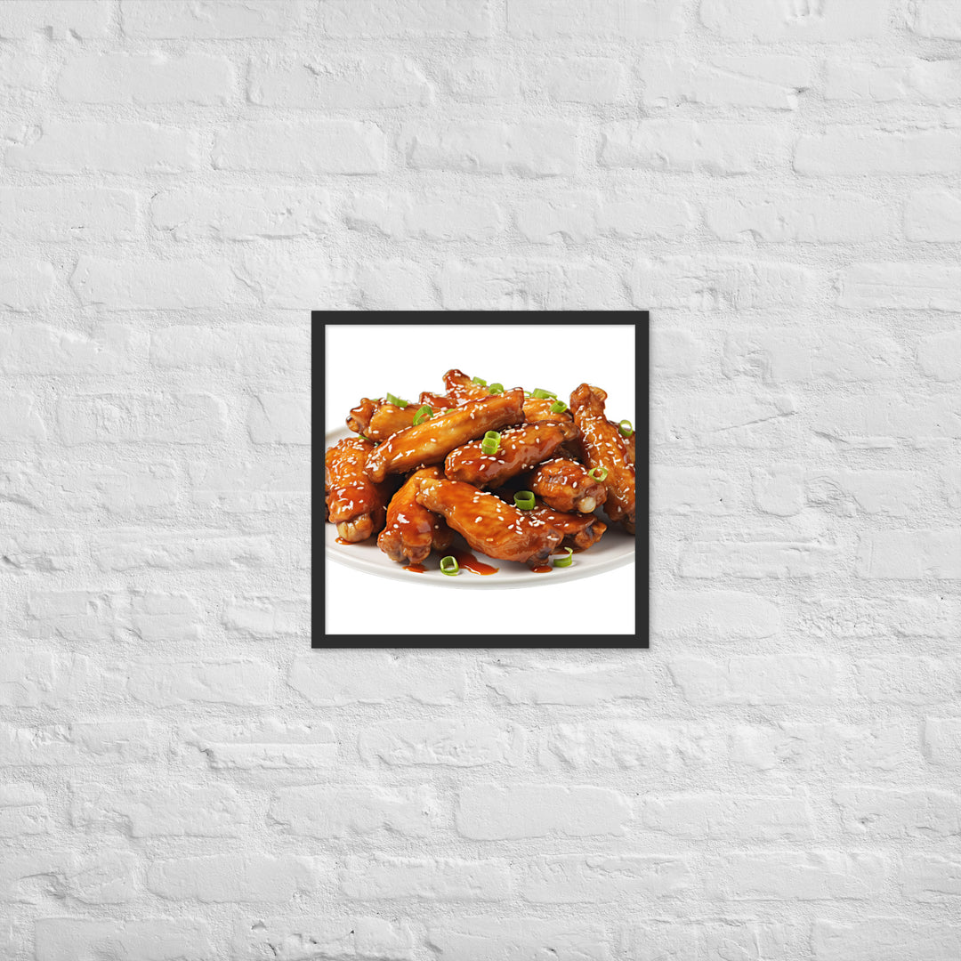 Teriyaki Glazed Chicken Wings Framed poster 🤤 from Yumify.AI