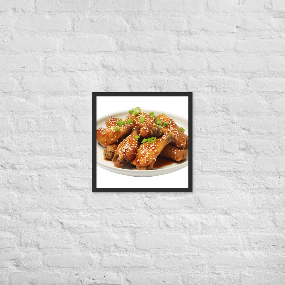 Teriyaki Glazed Chicken Wings Framed poster 🤤 from Yumify.AI