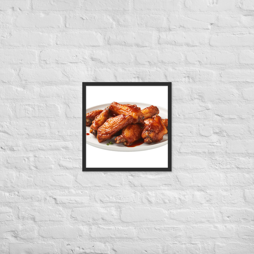 Sweet BBQ Chicken Wings Framed poster 🤤 from Yumify.AI