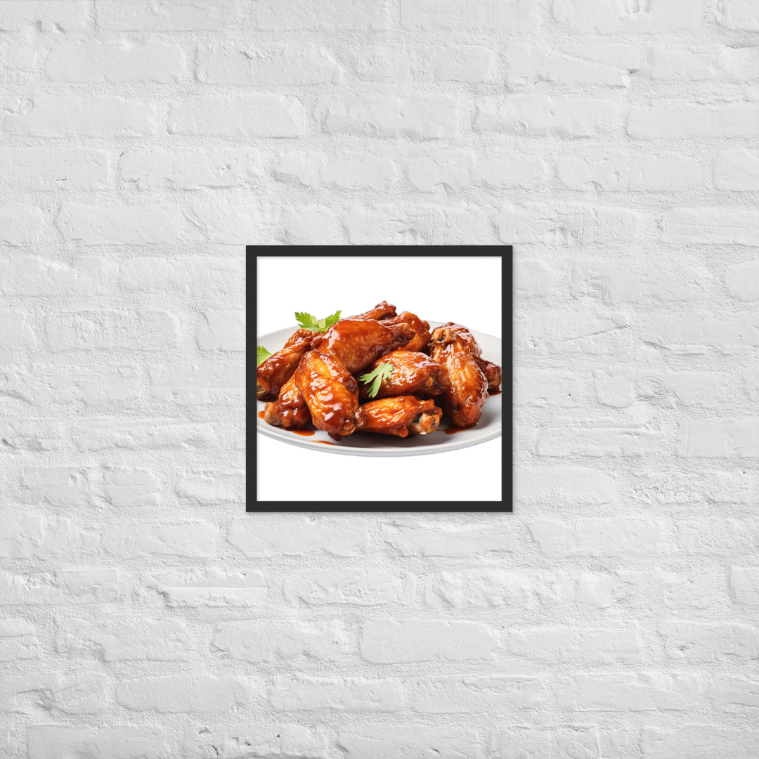 Sweet BBQ Chicken Wings Framed poster 🤤 from Yumify.AI